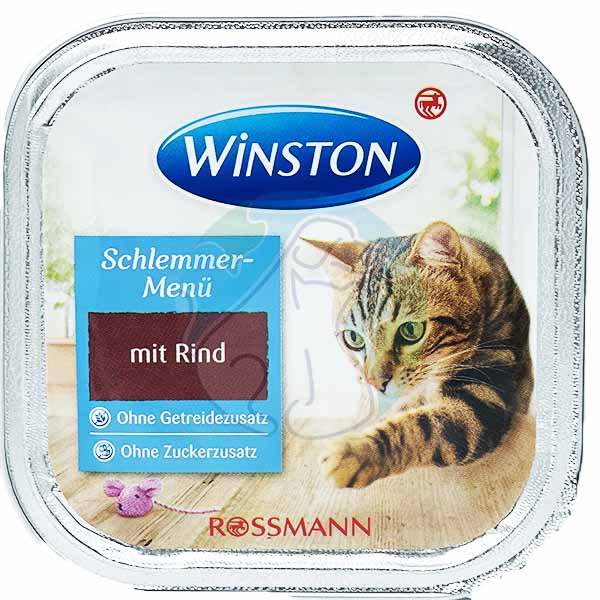 ووم گربه بالغ گوشت گاو 100گرمی Winston